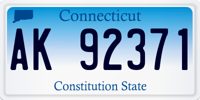 CT license plate AK92371