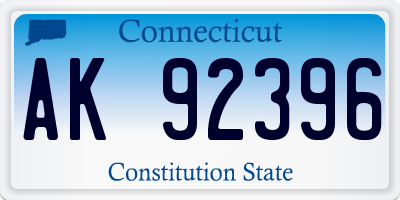 CT license plate AK92396