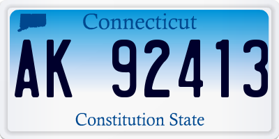 CT license plate AK92413