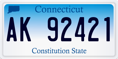 CT license plate AK92421