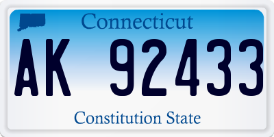 CT license plate AK92433