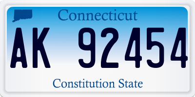 CT license plate AK92454