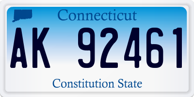 CT license plate AK92461