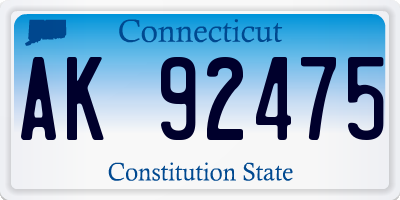 CT license plate AK92475