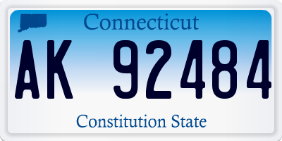 CT license plate AK92484