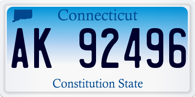 CT license plate AK92496