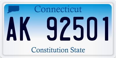 CT license plate AK92501