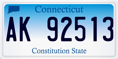 CT license plate AK92513