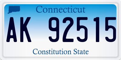CT license plate AK92515
