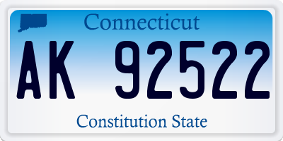 CT license plate AK92522
