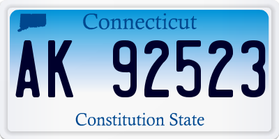 CT license plate AK92523