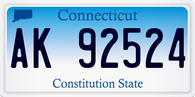 CT license plate AK92524