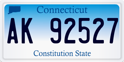 CT license plate AK92527