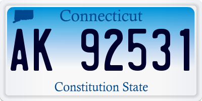 CT license plate AK92531