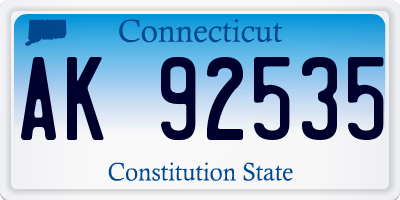 CT license plate AK92535
