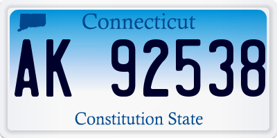 CT license plate AK92538