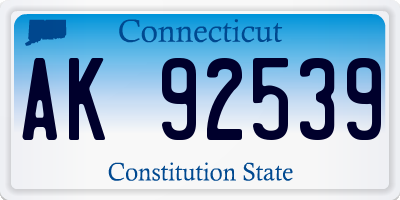 CT license plate AK92539