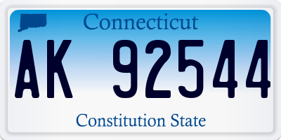 CT license plate AK92544