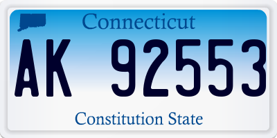 CT license plate AK92553