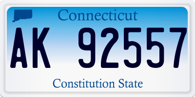 CT license plate AK92557