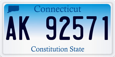 CT license plate AK92571