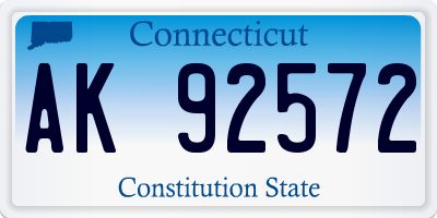 CT license plate AK92572