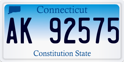 CT license plate AK92575