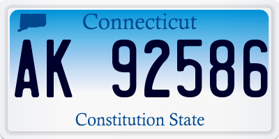 CT license plate AK92586