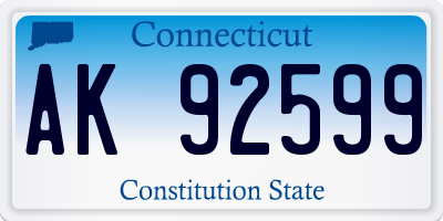 CT license plate AK92599