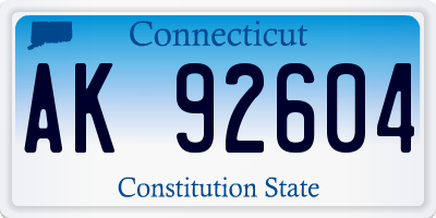 CT license plate AK92604
