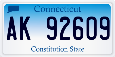 CT license plate AK92609