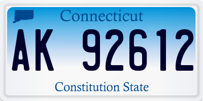 CT license plate AK92612