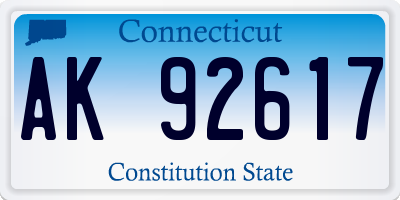 CT license plate AK92617