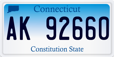 CT license plate AK92660