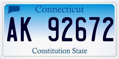 CT license plate AK92672