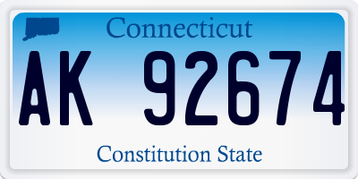 CT license plate AK92674