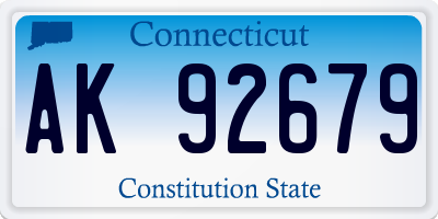 CT license plate AK92679