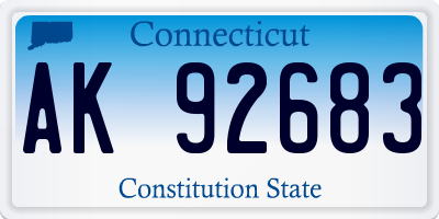 CT license plate AK92683