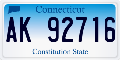 CT license plate AK92716