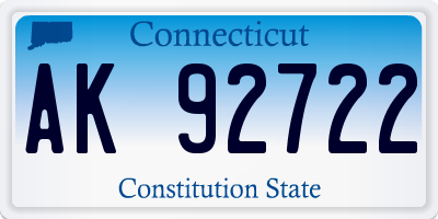 CT license plate AK92722