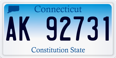 CT license plate AK92731