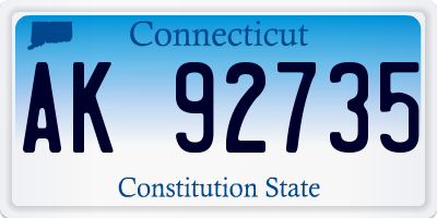 CT license plate AK92735