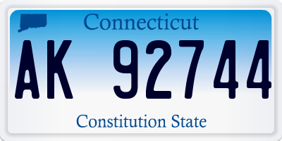 CT license plate AK92744