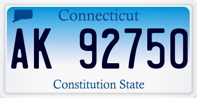 CT license plate AK92750