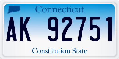 CT license plate AK92751