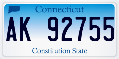 CT license plate AK92755