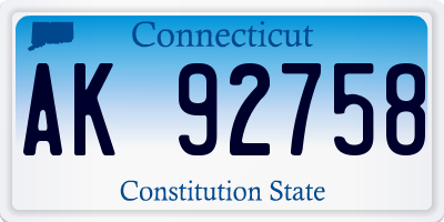 CT license plate AK92758