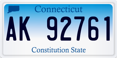 CT license plate AK92761