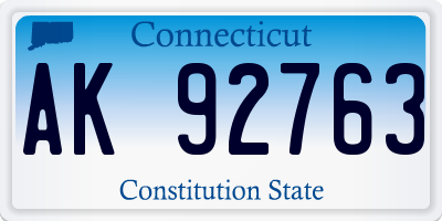 CT license plate AK92763