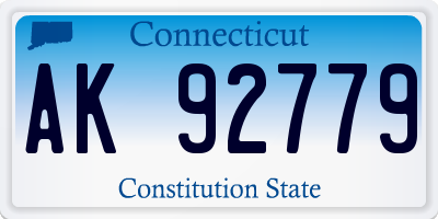 CT license plate AK92779